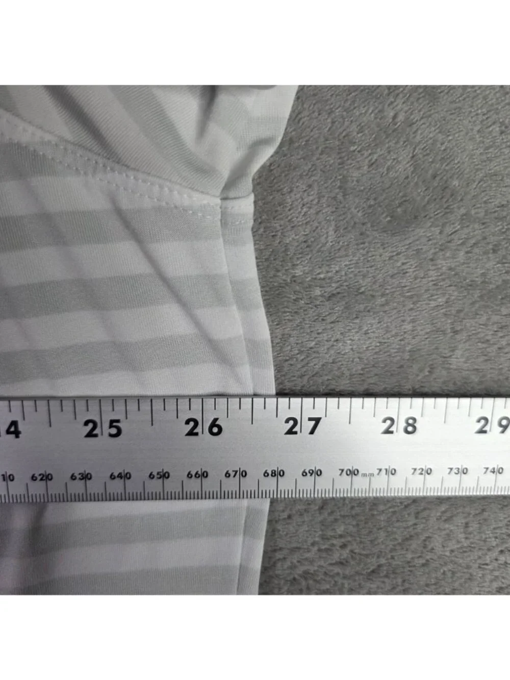 Mens Nike Golf Gray & White Striped Dri Fit Polo Shirt Short Sleeve Size XXL